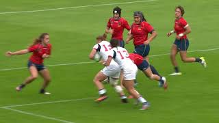 HIGHLIGHTS USA beat Spain 43  0 at the Womens Rugby World Cup [upl. by Ateiluj]