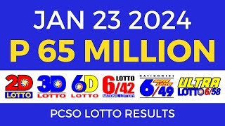 Lotto Result January 23 2024 9pm PCSO [upl. by Lancelle581]