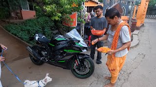 Blessing of My ZX10R  Mandir R Darshan Korai Dilu [upl. by Annaeirb]