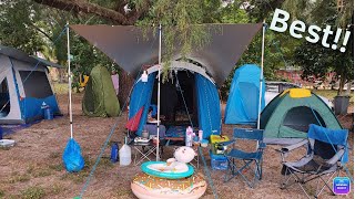 CAMPING EP 01  Walkaround Quechua Arpenaz Family 41 Fresh amp Black tent at Pantai Cahaya Negeri [upl. by Eeluj]