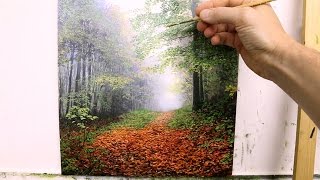 57 How To Paint Trees in The Mist  Oil Painting Tutorial [upl. by Rexana]