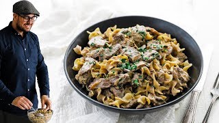 Easy Beef Stroganoff Recipe [upl. by Shanda55]