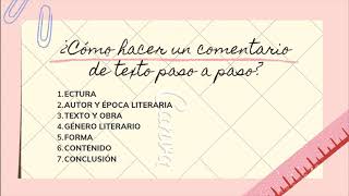 COMENTARIO TEXTUAL PASO A PASO [upl. by Lona]