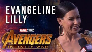 Evangeline Lilly Live at the Avengers Infinity War Premiere [upl. by Epuladaug]