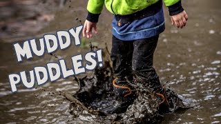 Muddy Puddles Jumping Splashing Playing in Mud [upl. by Grider]