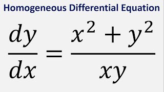 Homogeneous Differential Equation dydx  x2  y2xy [upl. by Hairahcaz]