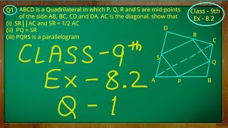 Class  9th  Quadrilaterals  Ex 82 Q no 1 solved ncert cbse [upl. by Nivrac]