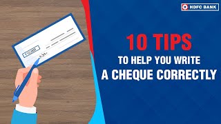 How To Write A Cheque Correctly  Banking Basics  HDFC Bank [upl. by Arekat403]