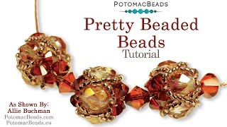 Pretty Beaded Beads DIY Jewelry Making Tutorial by PotomacBeads [upl. by Stolzer]