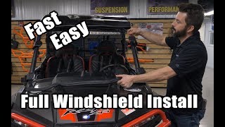 How to Install a Full Windshield  UTV  Side by Side  Polaris RZR [upl. by Margareta577]