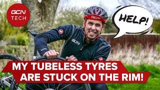 How To Remove Tubeless Bike Tyres From Your Wheel Rim  GCN Tech [upl. by Levine]