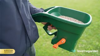 MiracleGro® EverGreen® Handy Spreader  How To Use [upl. by Borlow]