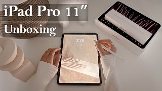 iPad Pro 2022 11quot M2 Unboxing and Setup  Accessories [upl. by Leinod]