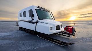 Ice Fishing Devils Lake  LUXURY Hole Hopping [upl. by Nekcerb]