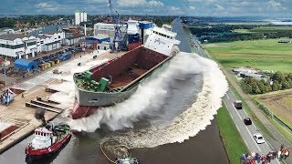 Ship Launch  10 Awesome Waves FAILS and CLOSE CALLS [upl. by Amelie]