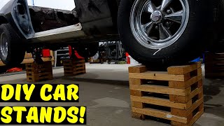 DIY Wooden Car Stands Wheel Cribs [upl. by Yelha381]