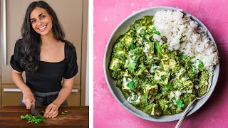 VEGAN PALAK PANEER  incredible Indian recipe [upl. by Shaffert]