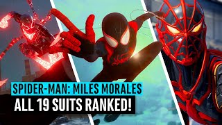 SpiderMan Miles Morales  ALL 19 suits ranked [upl. by Champagne]