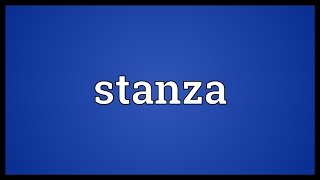 Stanza Meaning [upl. by Netnerb]