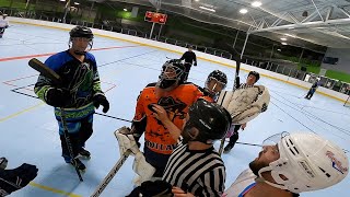 THE GOALIE RUSHED OUR BENCH GOPRO HOCKEY [upl. by Ylatfen347]