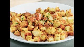 Andrew Zimmern Cooks Garlic amp Herb Croutons [upl. by Lansing953]