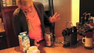 Nespresso Aeroccino Plus Frother Review Frothing Almond Milk [upl. by Sabsay]