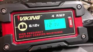 Harbor Freight  Viking 4 AMP Battery Charger Review And Demo 63350 [upl. by Niraj]