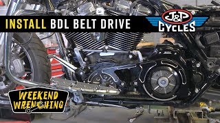 BDL Belt Drive Installation Milwaukee 8 Harley Davidson Touring Bike  Weekend Wrenching [upl. by Quar]