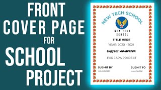 Front Page Design For School Project In Ms Word Simple And Easy [upl. by Johnna205]