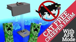 How to Make a Creeper Farm in Minecraft WITHOUT CATS No Cats Creeper Farm with Avomance [upl. by Corri]