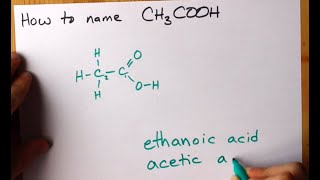 How to Name CH3COOH ethanoic acid acetic acid [upl. by Manya679]