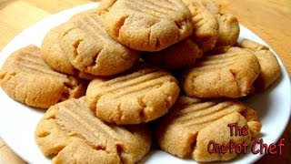 3 Ingredient Peanut Butter Cookies  One Pot Chef [upl. by Ahsiuqel]