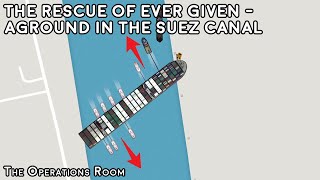 The Rescue of Ever Given Aground in the Suez Canal  Animated [upl. by Chanda]