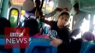 Beaten with belts Sisters stand up to alleged harassers on a bus in India [upl. by Arnie614]