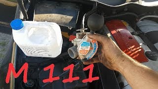 Mercedes W 203 Coolant change Thermostat replacement  Reservoir removal amp clean c 200 k [upl. by Gabbi]