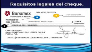 Requisitos legales del cheque [upl. by Hada]