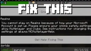 How to fix You cannot play multiplayer  Minecraft Pe [upl. by Nauqe]